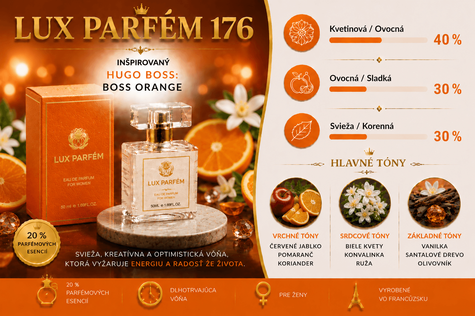Lux Parfém 176 – Inšpirovaný Hugo Boss: Boss Orange